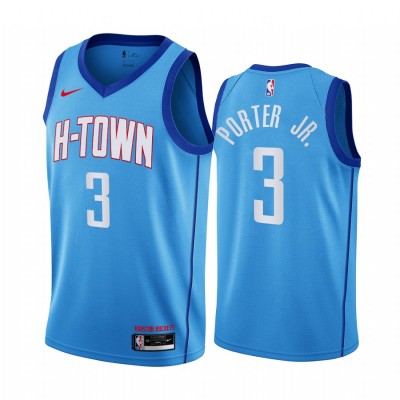 Nike Houston Rockets #3 Kevin Porter Jr. Blue Youth NBA Swingman 2020-21 City Edition Jersey